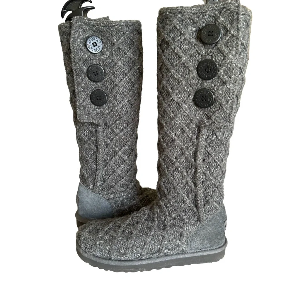 UGG Women’s Cardy Knit Boots Grey Tall Boots